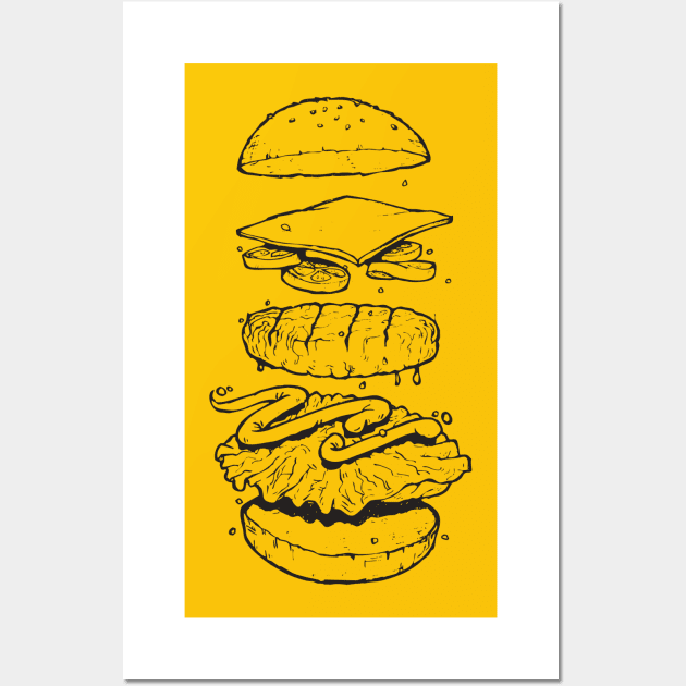 Burger Wall Art by Yerlanio